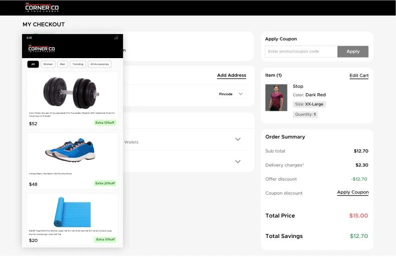 Our Works A Top-Notch Ecommerce App We Delivered- Cornerco- Dashboard-image